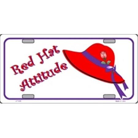 SMART BLONDE Red Hat Attitude License Plate